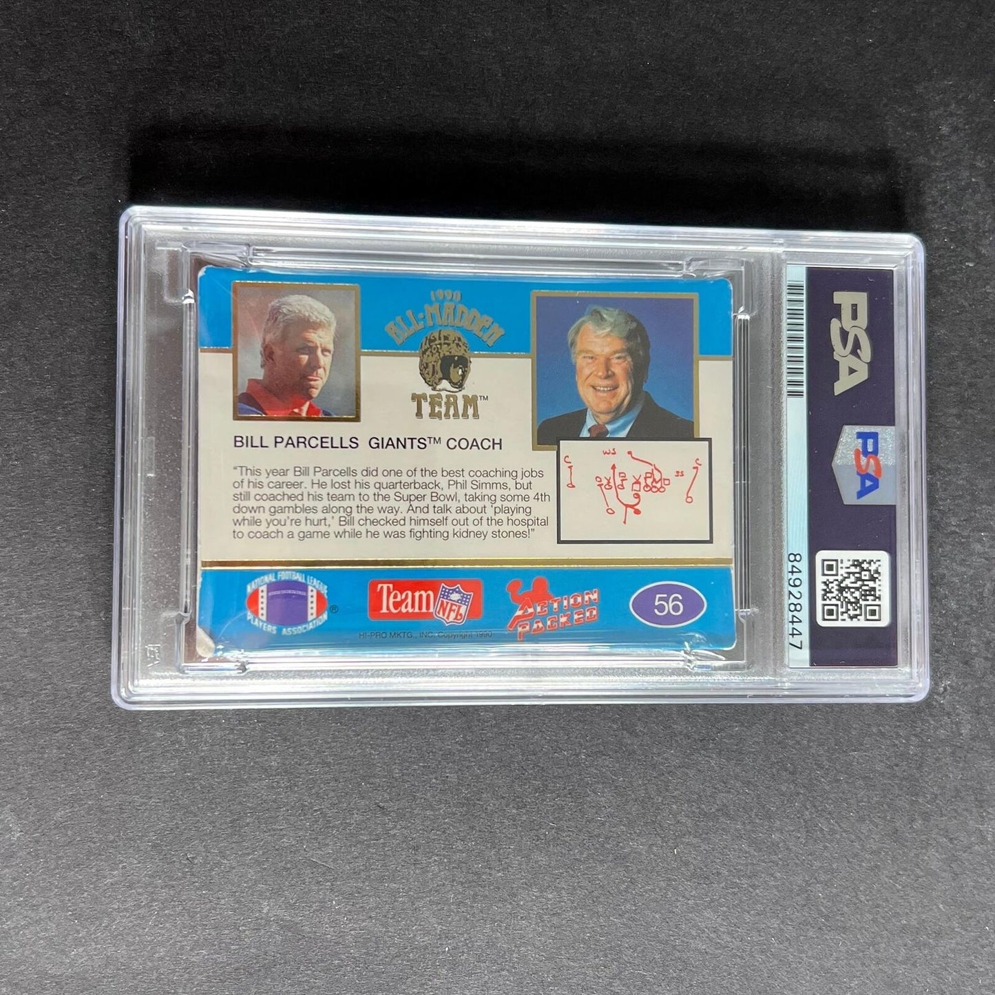 1990 All-Madden Team #56 Bill Parcells Signed Card PSA Slabbed Auto Giants