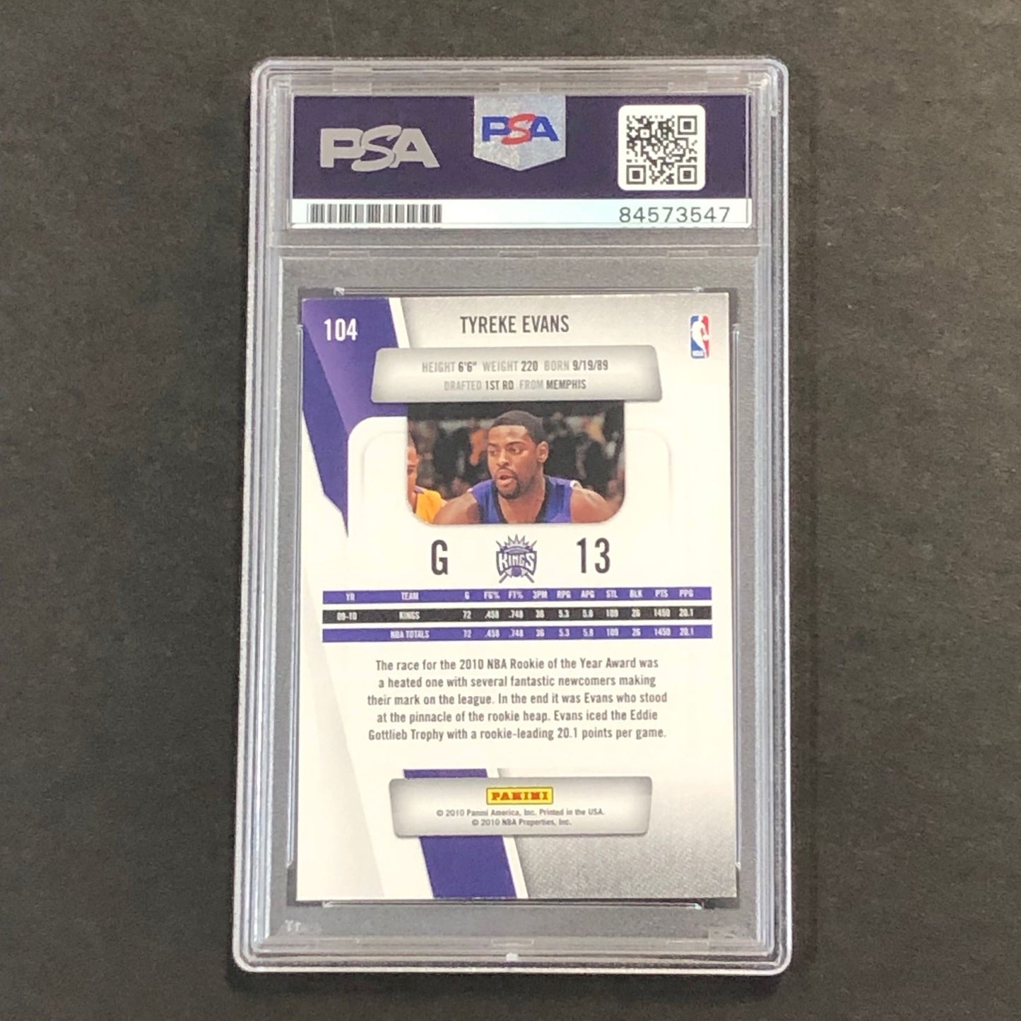 2010-11 Panini Prestige #104 Tyreke Evans Signed Card AUTO 10 PSA Slabbed Kings