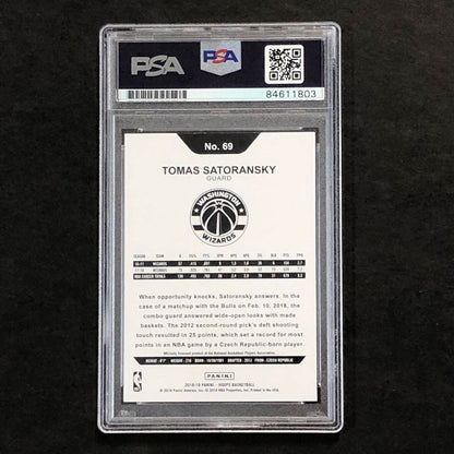 2018-19 NBA Hoops #69 Tomas Satoransky Signed AUTO 10 PSA Slabbed Wizards