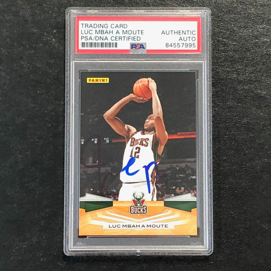2009-10 Panini Basketball #100 Luc Mbah a Moute Signed Card AUTO PSA Slabbed Buc
