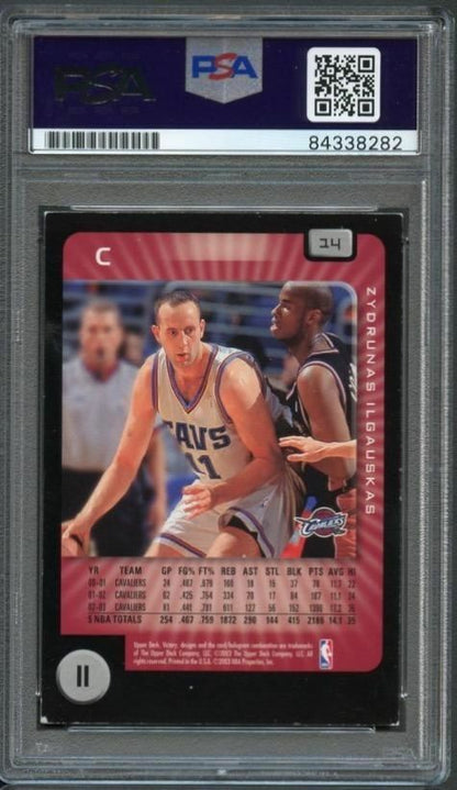 2003-04 Upper Deck Victory #14 Zydrunas Ilgauskas Signed Card PSA Slabbed Cavali
