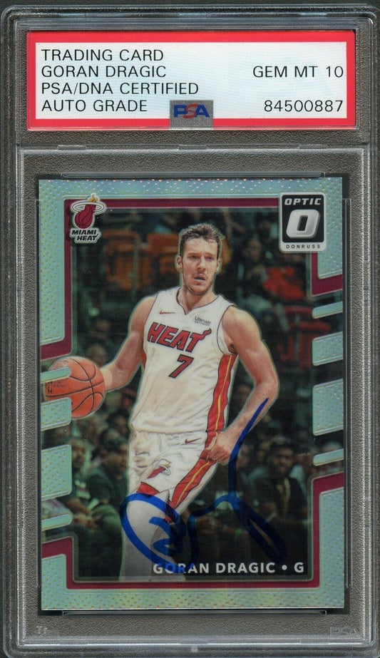 2017-18 Donruss Optic Silver #76 Goran Dragic Signed Card AUTO 10 PSA/DNA Slabbe