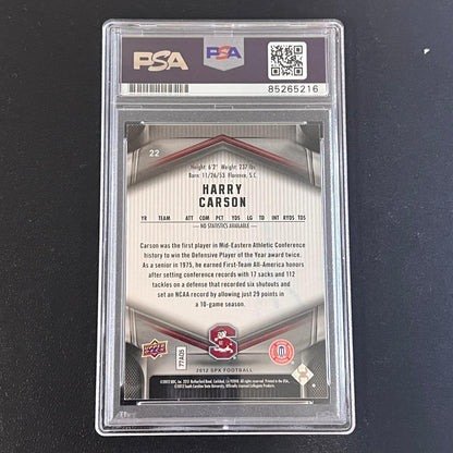 2012 Upper Deck SPX Football Harry Carson Signed Card PSA Slabbed Giants South C
