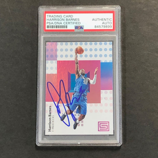 2017-18 Panini Status #20 Harrison Barnes Signed Card AUTO PSA Slabbed Mavericks
