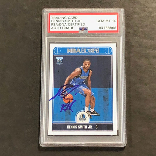 2017-18 Panini NBA Hoops #259 Dennis Smith Jr. Signed Card AUTO 10 PSA Slabbed M