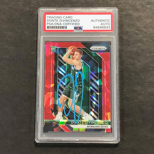 2018-19 Panini Prizm #246 DONTE DIVINCENZO Signed Card AUTO PSA/DNA Slabbed RC B