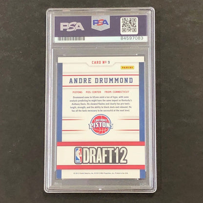 2012-13 NBA Hoops Draft Night #9 Andre Drummond Signed Card AUTO 10 PSA Slabbed