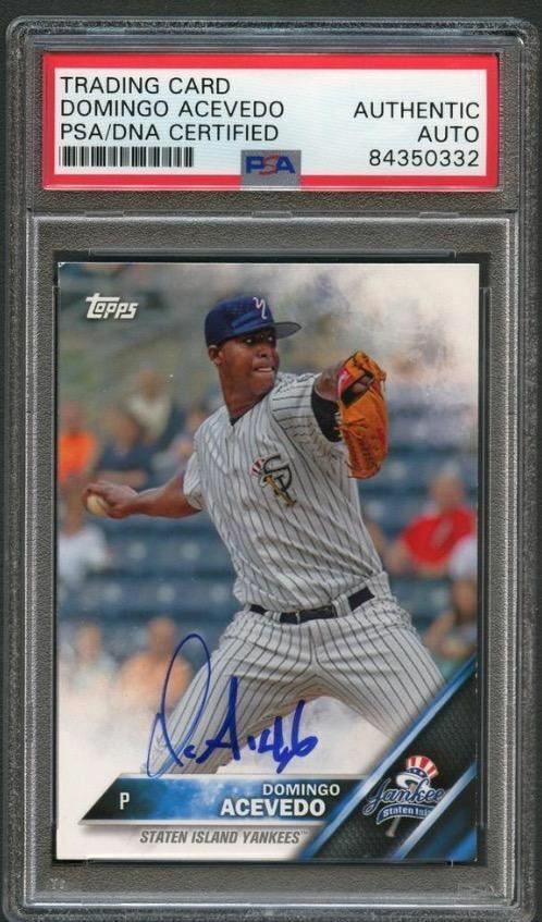 2016 Topps Pro Debut #180 Domingo Acevedo Signed Card PSA Slabbed Auto Yankees