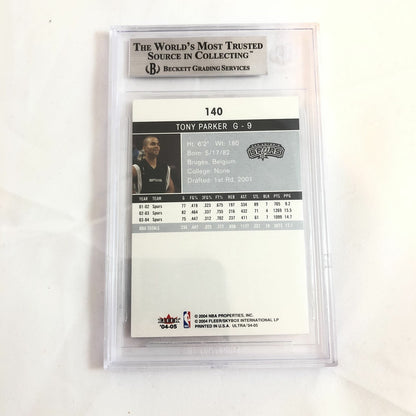 2003-04 Fleer Ultra Tony Parker Signed AUTO #140 BAS BGS Beckett Slabbed Autogra