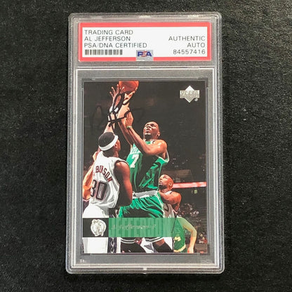 2006-07 Upper Deck #9 AL JEFFERSON Signed Card AUTO PSA Slabbed Celtics