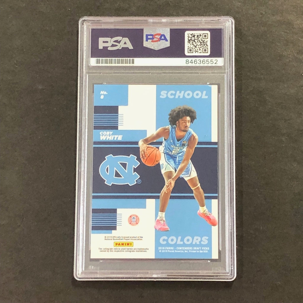 2019 PANINI CONTENDERS DRAFT PICKS #8 Coby White Signed Card AUTO PSA Slabbed RC