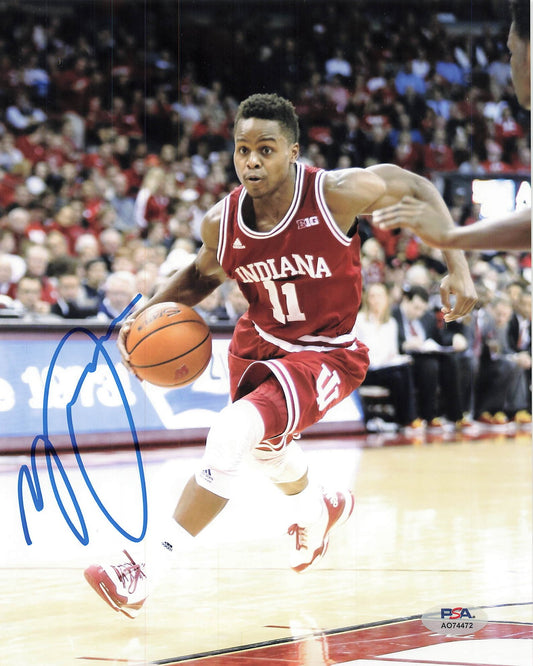 Yogi Ferrell Signed photo PSA Indiana Hoosiers