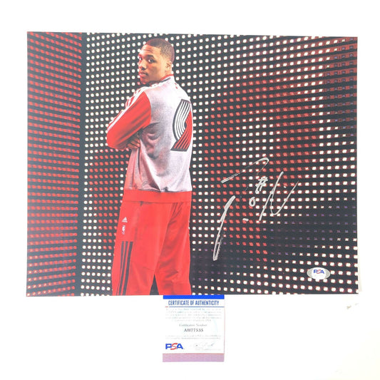 Damian Lillard Signed 11x14 photo PSA/DNA Portland Trail Blazers Autographed