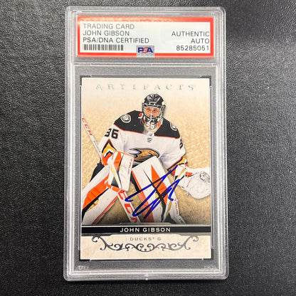 2021-22 Upper Deck Artifacts #20 John Gibson Signed Card PSA slabbed Ducks