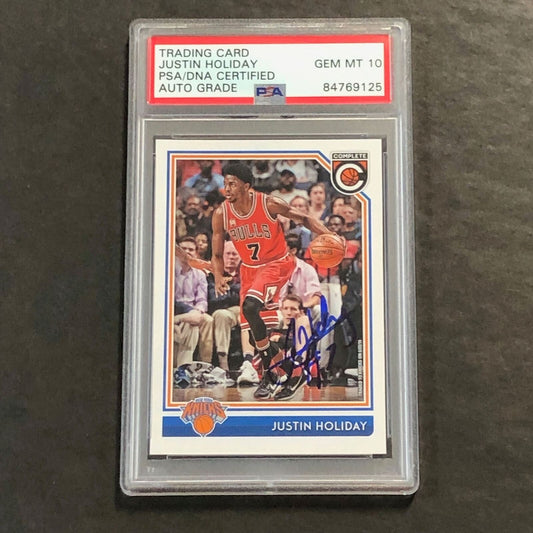 2016-17 Panini Complete #169 JUSTIN HOLIDAY Signed Card AUTO 10 PSA Slabbed Knic