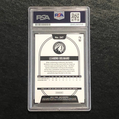 2020-21 NBA Hoops #247 Leandro Bolmaro Signed Card AUTO PSA/DNA Slabbed RC Timbe