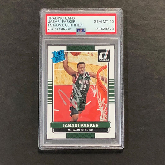 2014-15 Panini Donruss #202 JABARI PARKER Signed Card AUTO 10 PSA Slabbed RC Buc