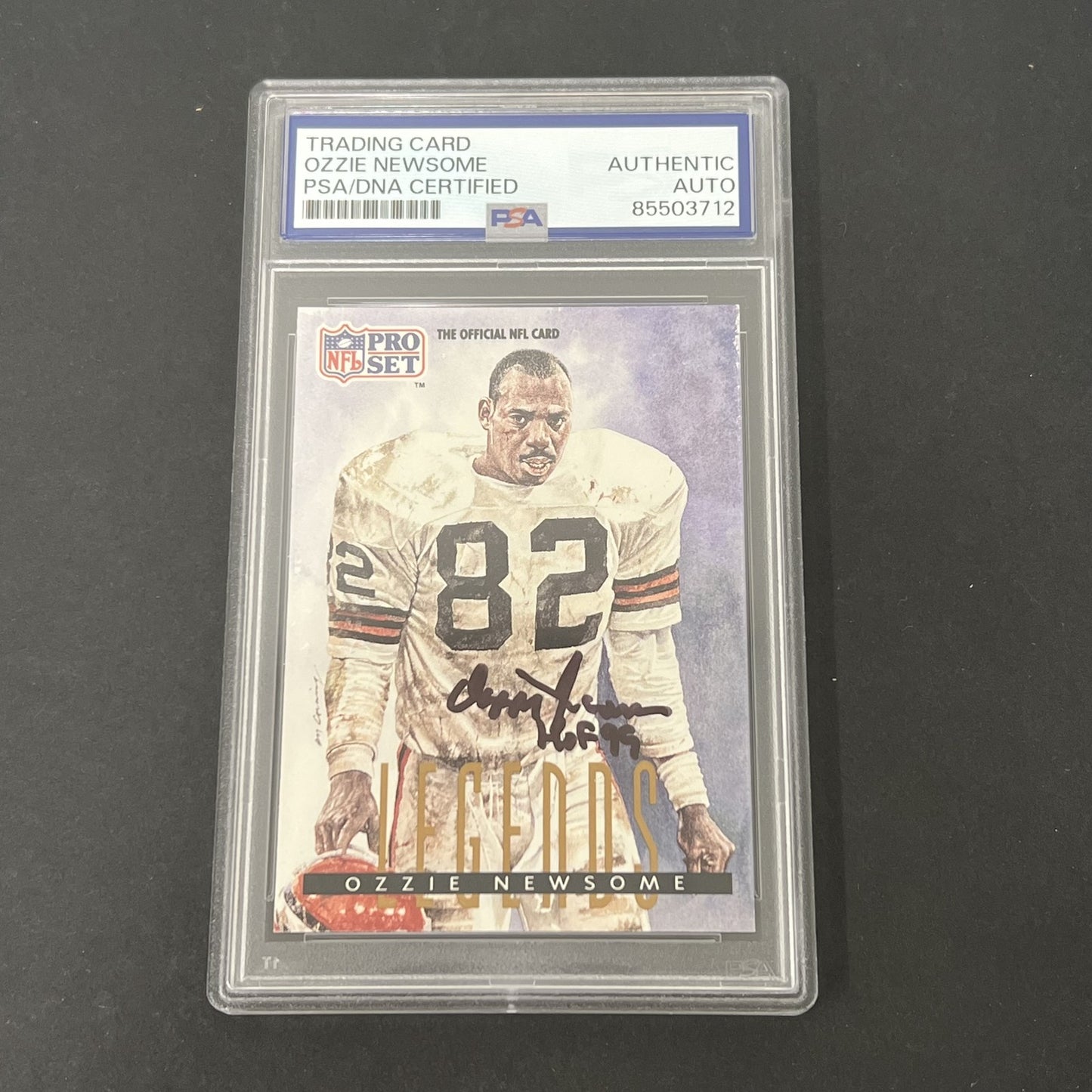 1991 NFL Pro Set #699 Ozzie Newsome Legends signed card PSA