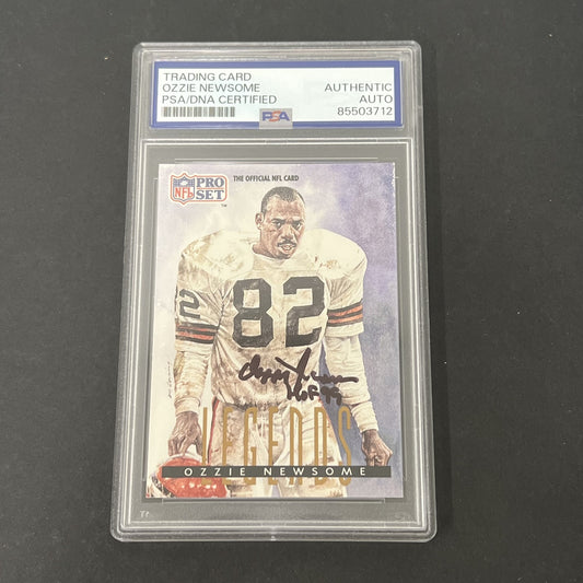 1991 NFL Pro Set #699 Ozzie Newsome Legends signed card PSA