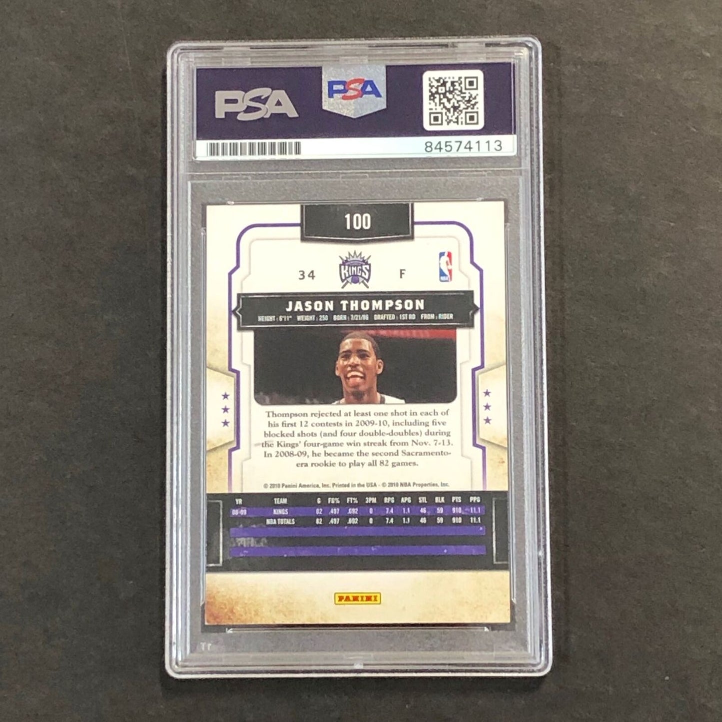 2009-10 Classics Basketball #100 Jason Thompson Signed Card AUTO PSA Slabbed Kin