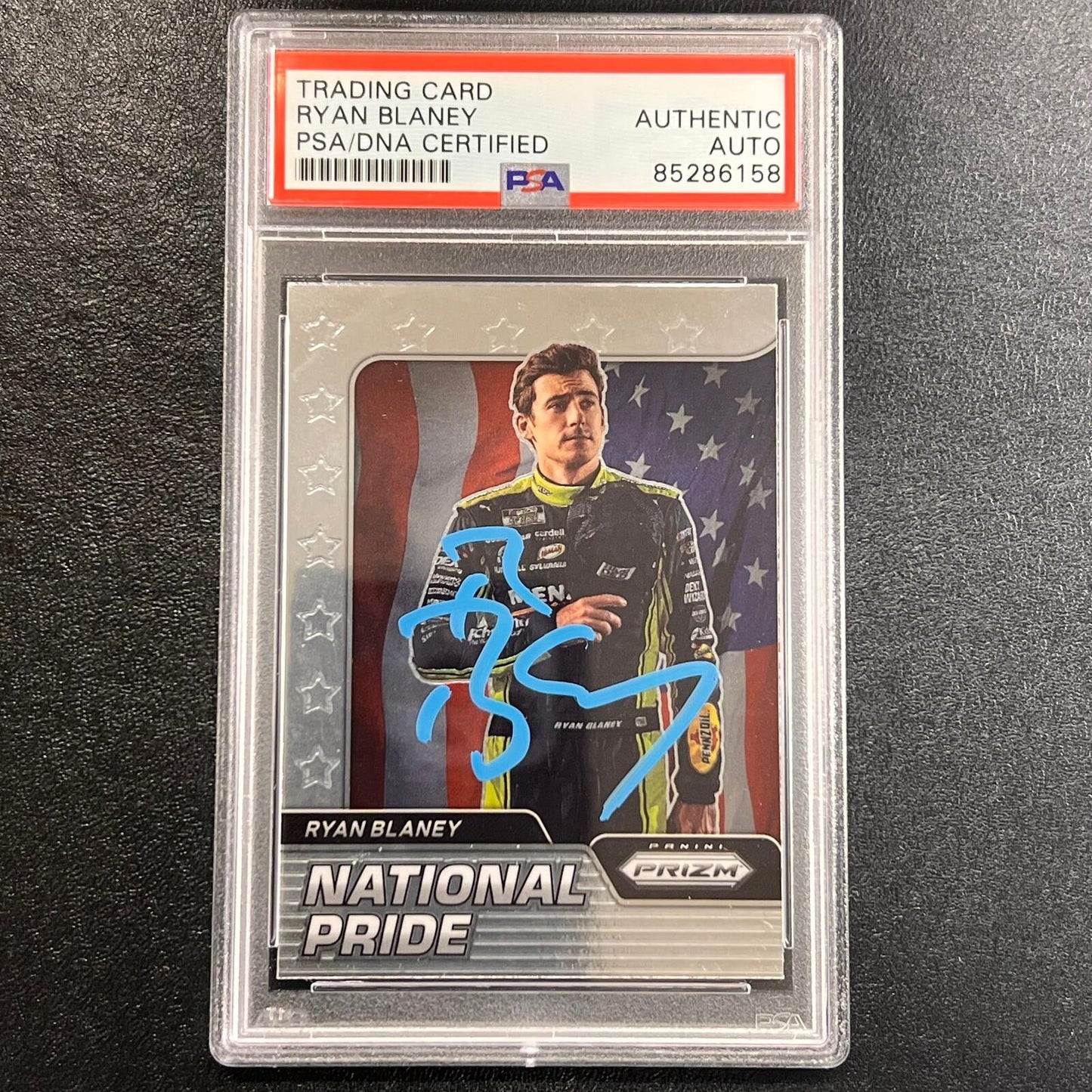 2022-23 Panini Prizm Racing #NP-NB Ryan Blaney Signed Card AUTO PSA/DNA Slabbed