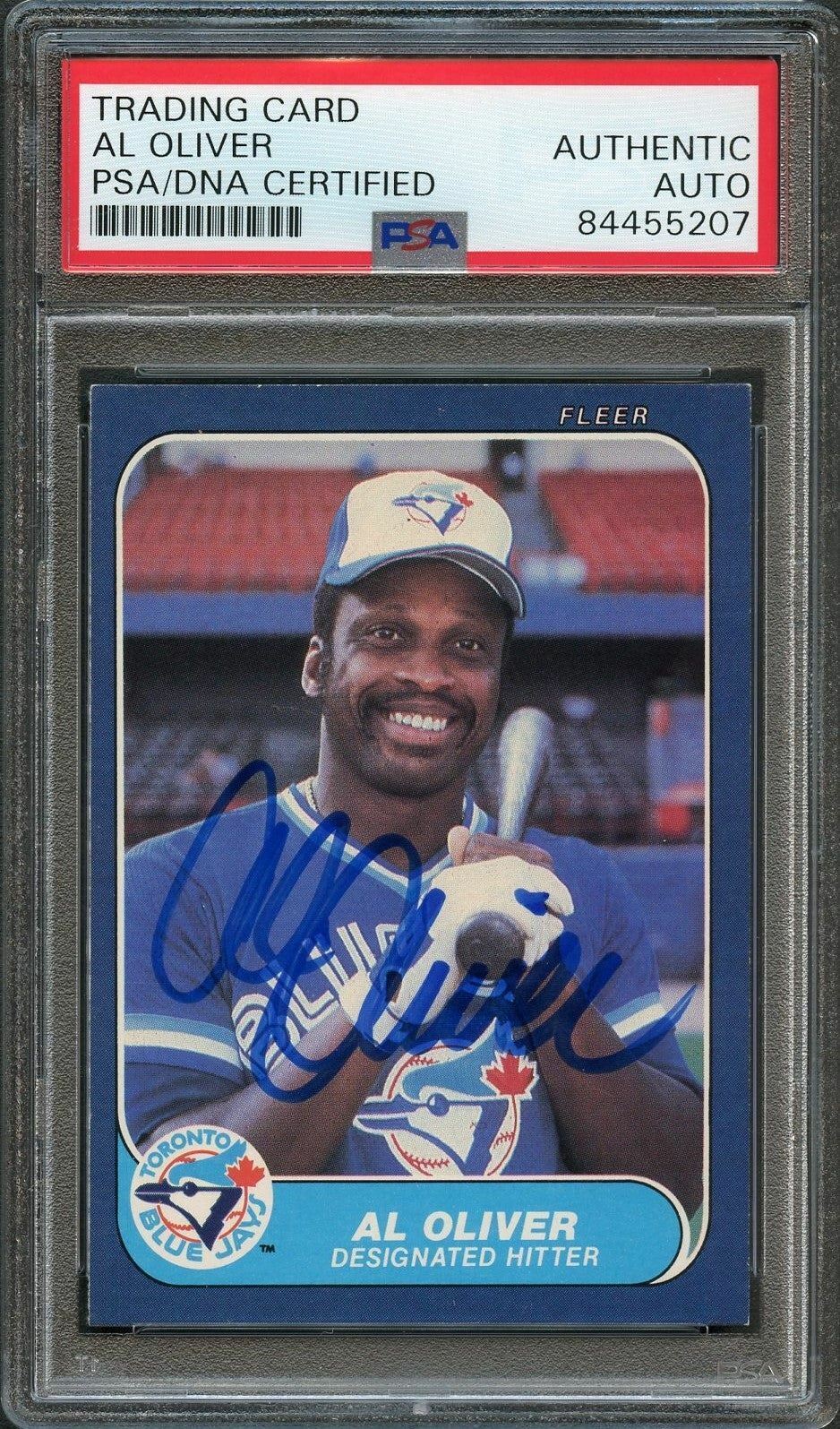 1986 Fleer #69 Al Oliver PSA/DNA Slabbed Autographed AUTO Blue Jays