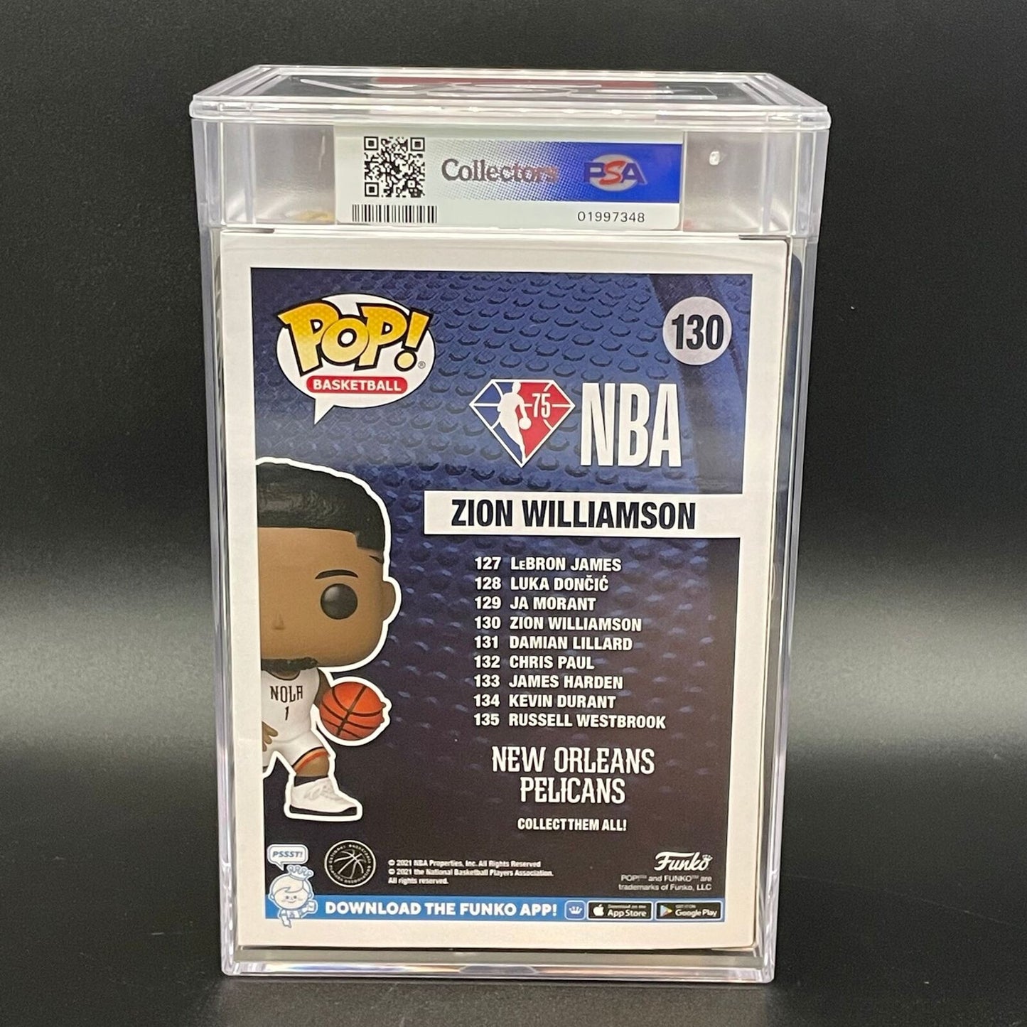 Zion Williamson Encapsulated Funko Pop #130 PSA NM-MT 8.5 FASC Pelicans