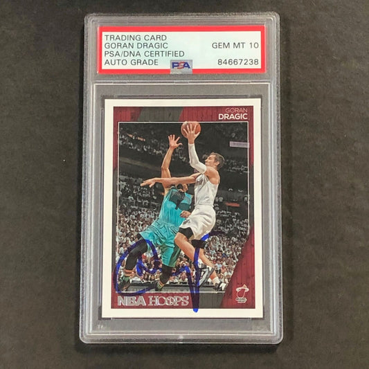 2016-17 NBA Hoops #48 Goran Dragic Signed Card AUTO 10 PSA/DNA Slabbed Heat