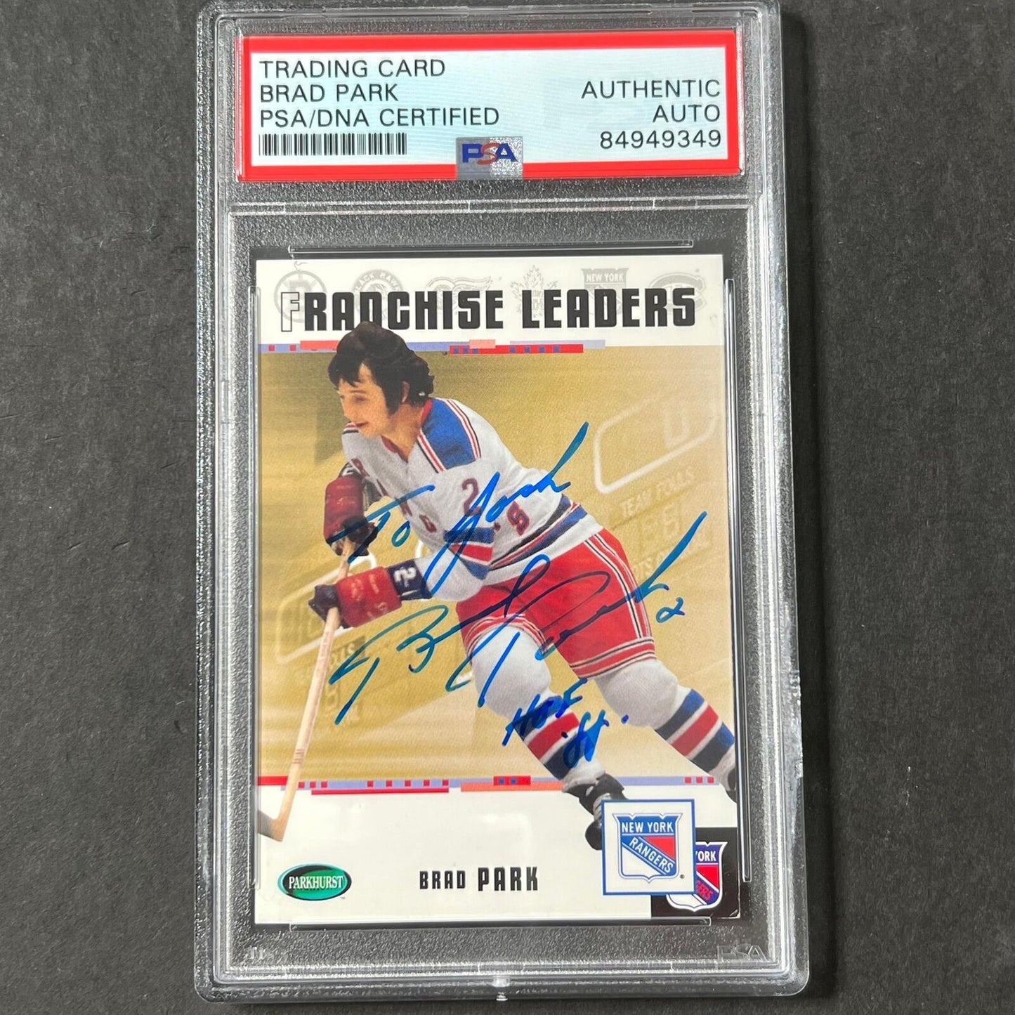 2003-04 Parkhurst Original 6 #97 Brad Park Signed Card AUTO PSA Slabbed Bruins