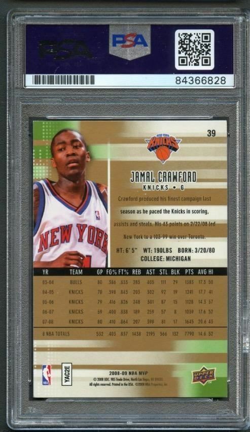 2008-09 Upper Deck Victory #39 Jamal Crawford Signed Card AUTO PSA Slabbed Knick