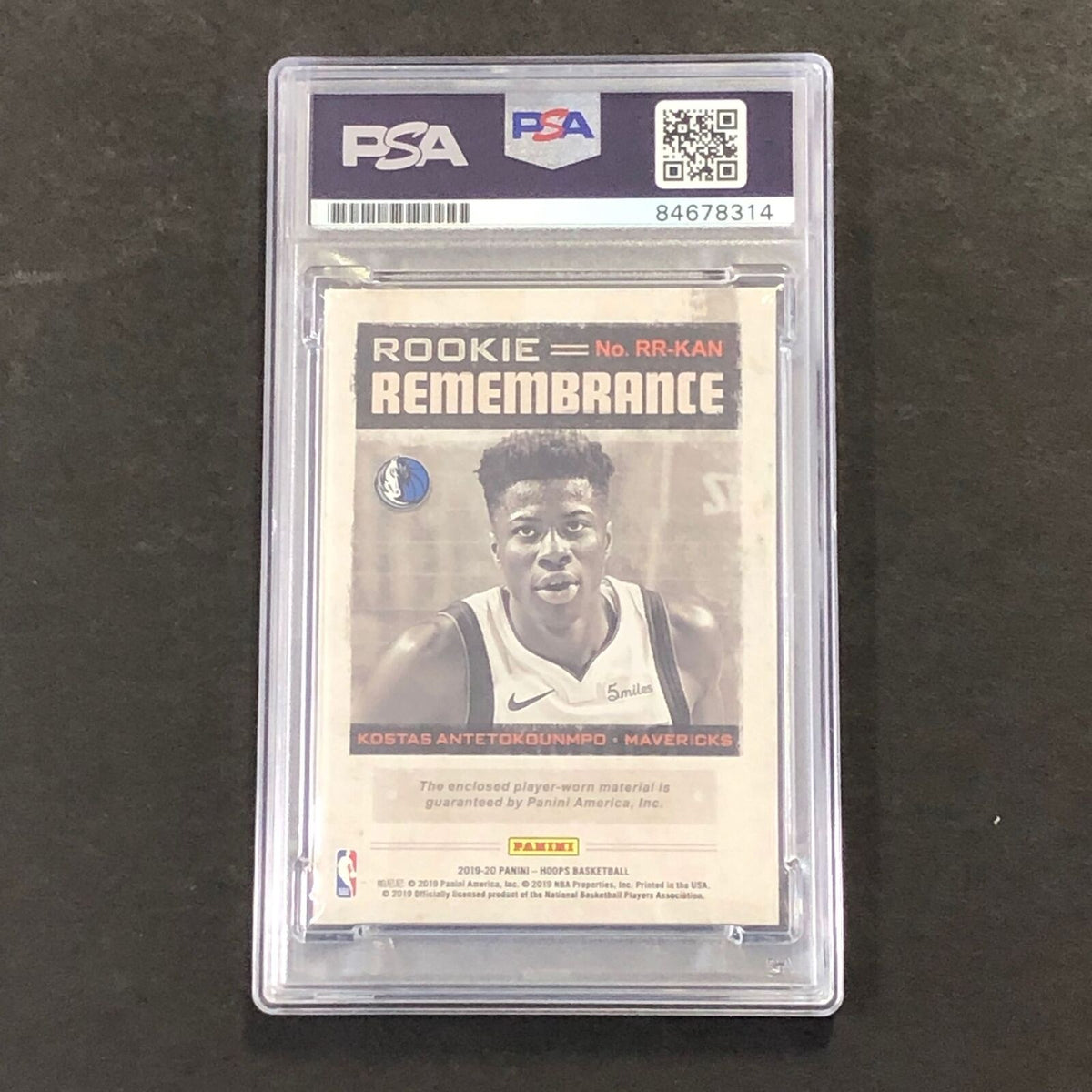 2019-20 NBA HOOPS #RR-KAN Kostas Antetokounmpo Signed Card AUTO PSA Slabbed Mave