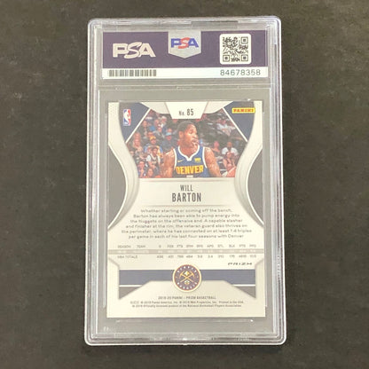 2019-20 Panini Prizm #85 Will Barton Signed Card PSA Slabbed Nuggets
