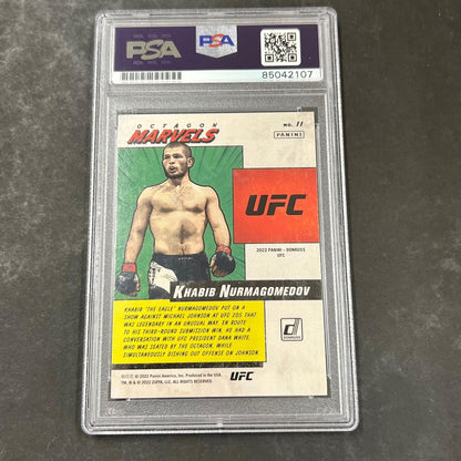 2022  Panini Octagon Marvels #11 Khabib Nurmagomedov Signed Card PSA Slabbed