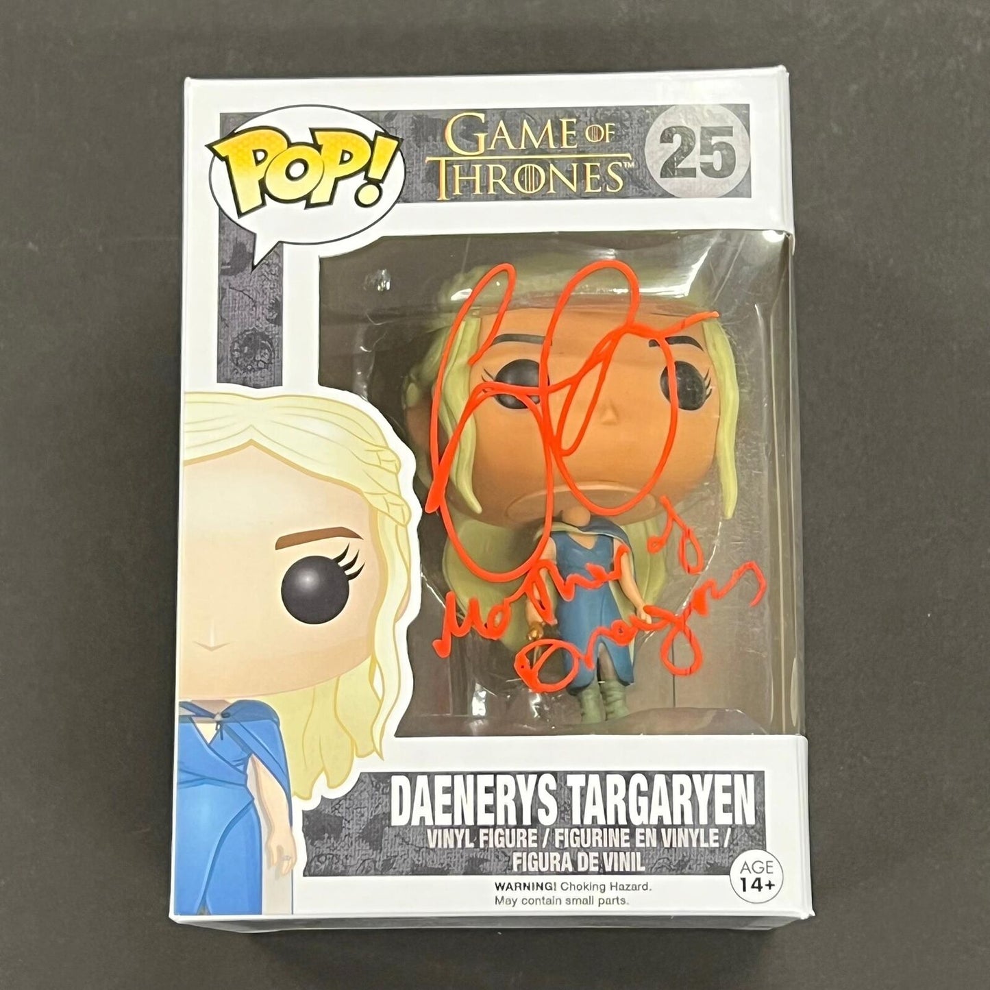 Emilia Clarke Signed Daenerys Targaryen #25 Funko Pop PSA/DNA Auto Game of Thron