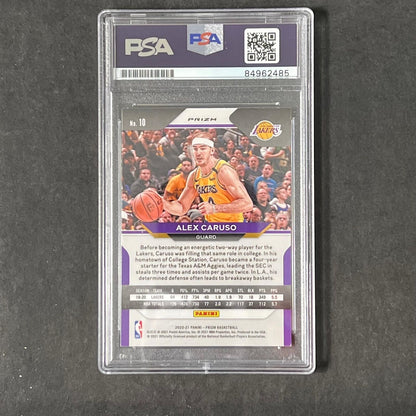 2020-21 Panini Prizm #10 Alex Caruso Signed Card AUTO PSA Slabbed Lakers