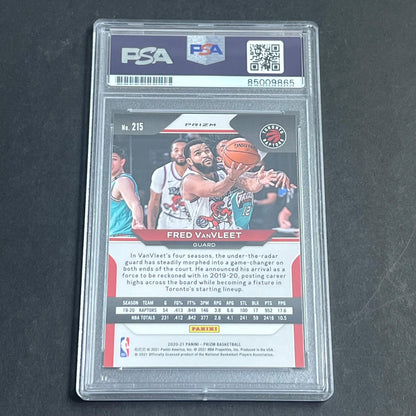 2020-21 PANINI PRIZM Iced Blue #215 Fred VanVleet Signed Card AUTO PSA Slabbed R
