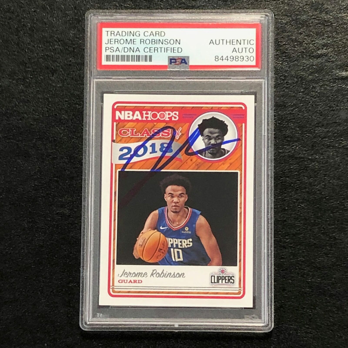 2018-19 NBA Hoops Class of 2018 #13 JEROME ROBINSON Signed Card AUTO PSA Slabbed