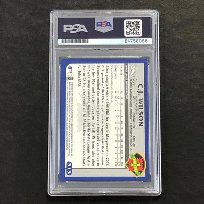 2003 Topps #313 C.J. Wilson Signed Card AUTO PSA Slabbed Rangers