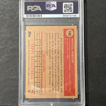2005-06 Topps Style 1952 #140 Martell Webster Signed Card AUTO PSA Slabbed Trail