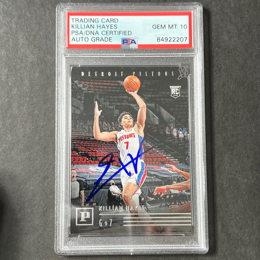 2020-21 Panini Chronicles #111 Killian Hayes Signed Card AUTO 10 PSA Slabbed RC