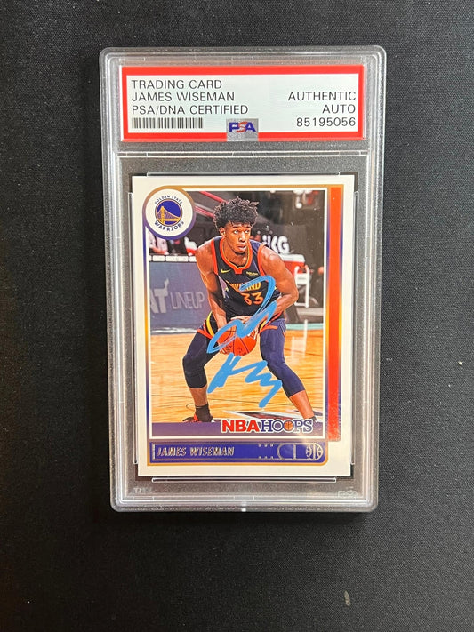 2021-22 Panini Hoops #58 JAMES WISEMAN Signed Card AUTO PSA Slabbed RC Warriors
