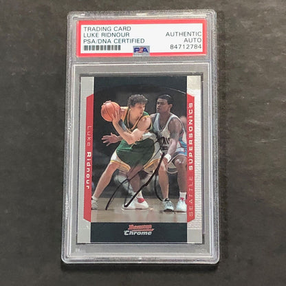 2003-04 Bowman Chrome #78 Luke Ridnour Signed Card AUTO PSA Slabbed