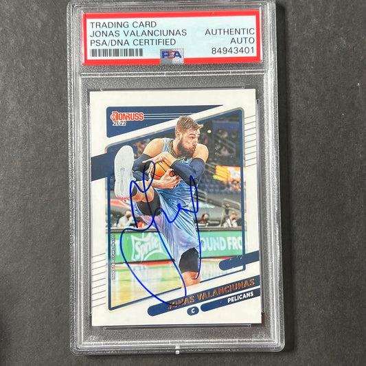 2021-22 Panini Donruss #46 Jonas Valanciunas Signed Card AUTO PSA Slabbed Pelica