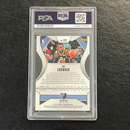 2019-20 Panini Prizm #227 Jae Crowder Signed Card AUTO PSA Slabbed Grizzlies