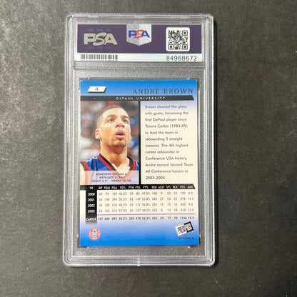 2004 PressPass #4 Andre Brown Signed Card AUTO PSA Slabbed DePaul