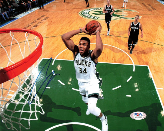 Giannis Antetokounmpo signed 8x10 photo PSA/DNA Milwaukee Bucks Autographed