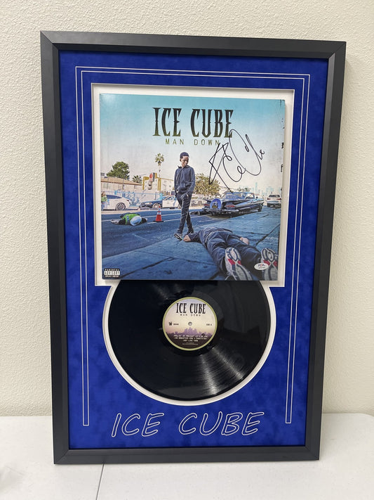 Ice Cube signed Vinyl Frame PSA/DNA Autographed Rapper Man Down