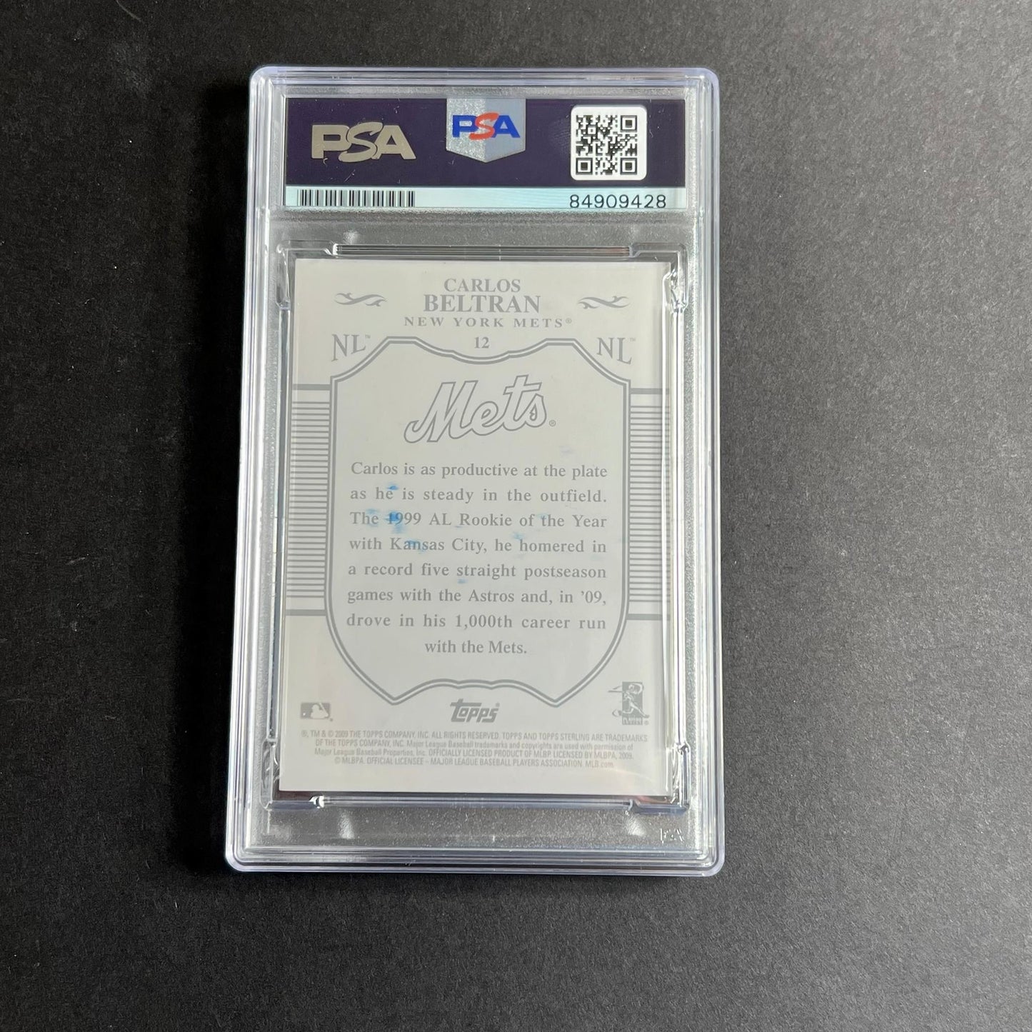 2009 Topps #12 Carlos Beltran Signed Card PSA/DNA Slabbed Autographed Mets