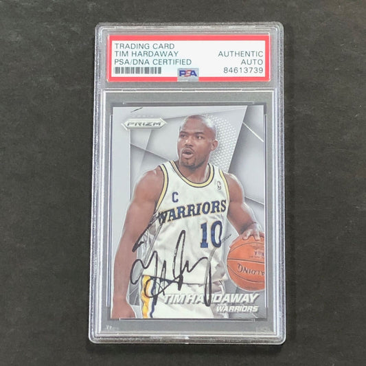 2014-15 Panini Prizm #161 Tim Hardaway Signed Card AUTO PSA Slabbed Warriors