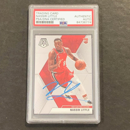 2019-20 Panini Mosaic #247 Nassir Little Signed Rookie Card AUTO PSA Slabbed RC